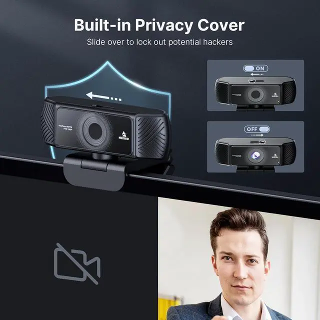 Alt view image 6 of 7 - NexiGo 1080P 60FPS Webcam with Software Control and Microphone, AutoFocus, w/Privacy Cover, N680P Pro Computer Web Camera for Skype Zoom Teams, Mac PC Laptop Desktop
