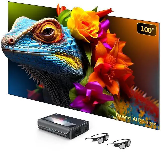 Main image of NexiGo Aurora Pro MKII Laser TV with 100" Fresnel ALR Screen and 3D Glasses, 4K Tri-Color Laser UST Projector, Dynamic Iris & Laser Dimming, 0.21:1 Throw Ratio, Dolby Vision, Dolby Atmos, HDR10+