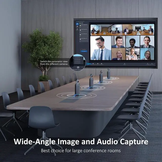 Alt view image 6 of 7 - NexiGo Meeting 360 Ultra (Gen 3), Enhanced All-in-One Conference Camera System, Multi-Camera Setup, 8K Capture, AI-Powered Framing and Auto Tracking, for Medium to Large Meeting Rooms