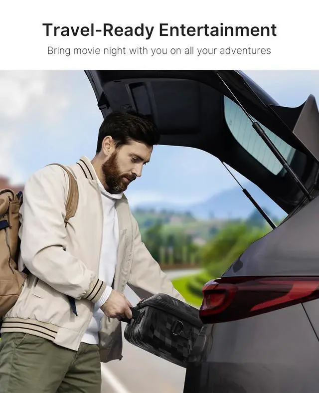 Alt view image 7 of 7 - NexiGo Projector Carrying Case for Nova Mini, Hard Travel Case w/Adjustable Strap, Large Capacity Portable Bag Perfectly Fits Nova Mini Projector & Gimbal Stand, Shockproof & Water-Resistant