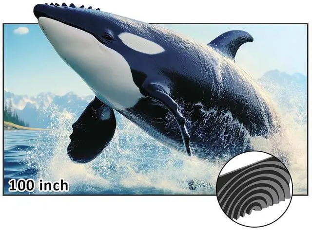 Main image of NexiGo 100-Inch Fresnel Projector Screen for Bright Day Light Use, 85% Ambient Light Rejecting ALR Projection Screen for Ultra Short Throw Projector, 16:9 Fixed Frame, Active 3D, HDR