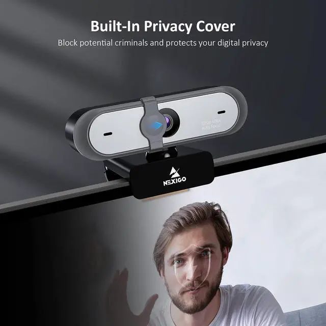 Alt view image 6 of 7 - NexiGo N660P 1080P 60FPS Webcam with Software Control, Dual Microphone & Cover, Autofocus, HD USB Computer Web Camera, for OBS/Gaming/Zoom/Skype/FaceTime/Teams/Twitch