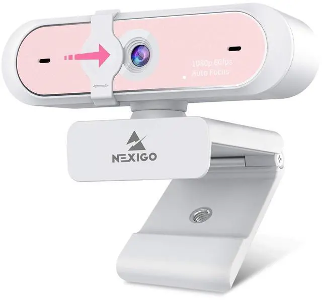 Main image of NexiGo N660P 1080P 60FPS Webcam with Software Control, Dual Microphone & Cover, Autofocus, HD USB Computer Web Camera, for OBS/Zoom/Skype/FaceTime/Teams/Twitch, Pink