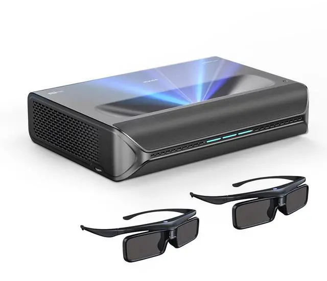Main image of NexiGo Aurora Pro Bundle, Ultra Short Throw 4K Tri-Color Laser Projector, 2400 Lumens, Screen Adoption, Dynamic Laser Dimming, Dolby Vision & Atoms, with DLP Link 3D Glasses (2 Pack)