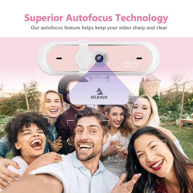 Alt view image 4 of 7 - NexiGo 60FPS 1080P Webcam Kits, N660P FHD USB Web Camera with Privacy Cover and Dual Microphones, Upgraded Video Conference Lighting, Lightweight Mini Tripod, for Zoom/Skype/Teams, Pink