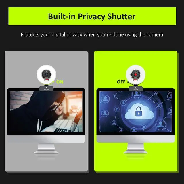 Alt view image 7 of 7 - NexiGo N960E 1080P 60FPS Webcam with Light, Software Included, Fast AutoFocus, Built-in Privacy Cover, USB Web Camera, Dual Stereo Microphone, for Zoom Meeting Skype Teams Twitch