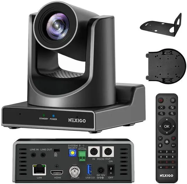Main image of NexiGo PTZ Camera 20X Optical Zoom with PoE HDMI/3G-SDI/USB/LAN IP Streaming Outputs, Auto AI Tracking for Video Conferencing Live Streaming Meeting Church Services Worship Skype Zoom Teams OBS
