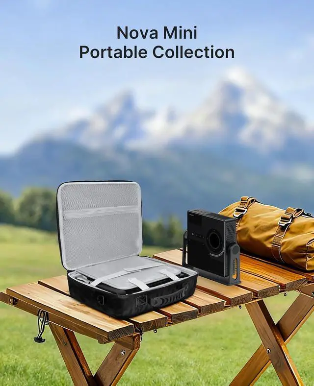 Alt view image 2 of 7 - NexiGo Projector Carrying Case for Nova Mini, Hard Travel Case w/Adjustable Strap, Large Capacity Portable Bag Perfectly Fits Nova Mini Projector & Gimbal Stand, Shockproof & Water-Resistant