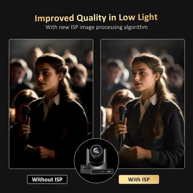 Alt view image 6 of 7 - NexiGo PTZ Camera 20X Optical Zoom with PoE HDMI/3G-SDI/USB/LAN IP Streaming Outputs, Auto AI Tracking for Video Conferencing Live Streaming Meeting Church Services Worship Skype Zoom Teams OBS