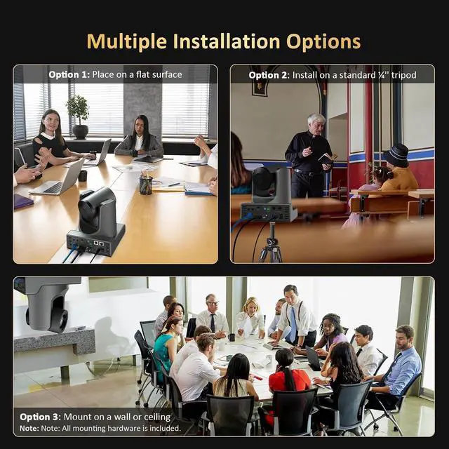 Alt view image 7 of 7 - NexiGo PTZ Camera 20X Optical Zoom with PoE HDMI/3G-SDI/USB/LAN IP Streaming Outputs, Auto AI Tracking for Video Conferencing Live Streaming Meeting Church Services Worship Skype Zoom Teams OBS