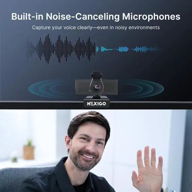 Alt view image 7 of 7 - NexiGo 4K Business Webcam Kit, N60 Pro UHD Web Cam with Autofocus, 1080p 60 fps, Noise-Canceling Mics, Upgraded Video Conference Lighting, for Switch 2/Zoom/Teams/Google Meet