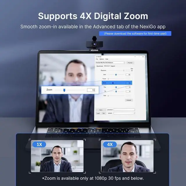 Alt view image 5 of 7 - NexiGo 4K Business Webcam Kit, N60 Pro UHD Web Cam with Autofocus, 1080p 60 fps, Noise-Canceling Mics, Upgraded Video Conference Lighting, for Switch 2/Zoom/Teams/Google Meet