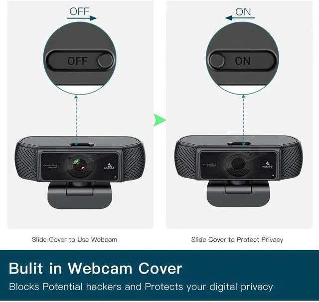 Alt view image 2 of 7 - NexiGo 1080P AutoFocus Webcam with Mini Tripod, FHD USB Web Camera with Microphone & Privacy Cover, Extendable Tripod Stand, for Zoom/Skype/Teams/Webex, MAC PC