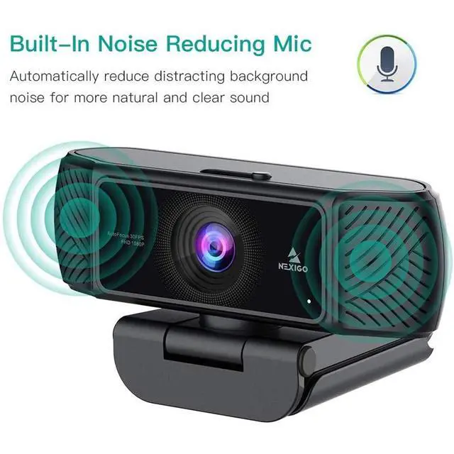 Alt view image 3 of 7 - NexiGo 1080P AutoFocus Webcam with Mini Tripod, FHD USB Web Camera with Microphone & Privacy Cover, Extendable Tripod Stand, for Zoom/Skype/Teams/Webex, MAC PC
