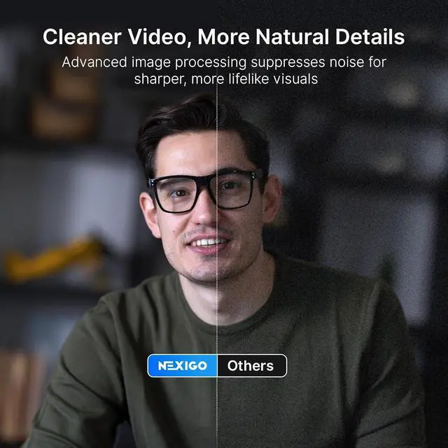 Alt view image 4 of 7 - NexiGo N930E Pro, 4K Webcam with Ring Light, PDAF Autofocus, 1080P@60FPS, Dual Noise-Canceling Mics, Built-in Privacy Shutter, Web Cam for Streaming, Meeting, Gaming