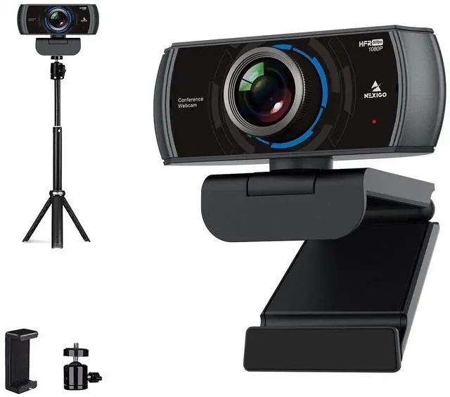 Main image of NexiGo 60FPS 1080P Webcam Kits, N980P HD Web Camera with Microphone, 120 Degrees Wide-Angle, Software Control, Lightweight Mini Tripod, Extendable Stand, for Zoom/Skype/Teams