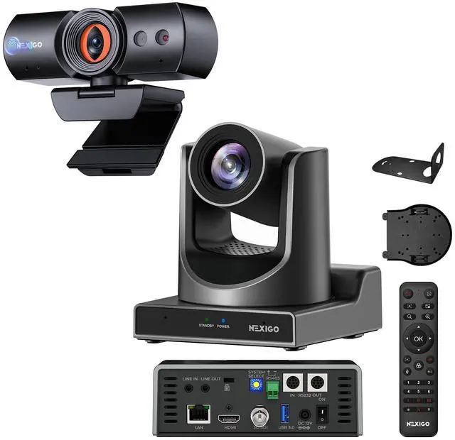 Main image of NexiGo PTZ Camera Kits, 20X Optical Zoom with PoE HDMI/3G-SDI/USB/LAN IP Streaming Outputs for Video Conferencing, HelloCam Pro with Windows Hello, 1080P 60FPS Autofocus