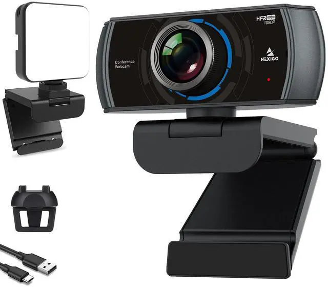 Main image of NexiGo 60FPS 1080P Webcam Kits, N980P HD Web Camera with Microphone, 120 Degrees Wide-Angle, Software Control, Enhanced Video Conference Lighting Kit with Webcam Style Clip, for Zoom/Skype/Teams