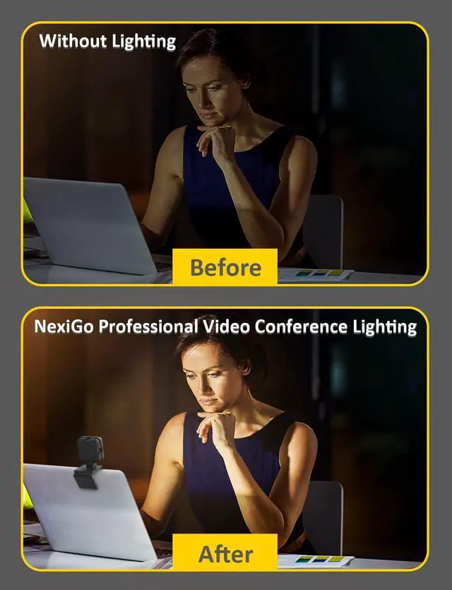 Alt view image 5 of 7 - NexiGo 60FPS 1080P Webcam Kits, N980P HD Web Camera with Microphone, 120 Degrees Wide-Angle, Software Control, Enhanced Video Conference Lighting Kit with Webcam Style Clip, for Zoom/Skype/Teams
