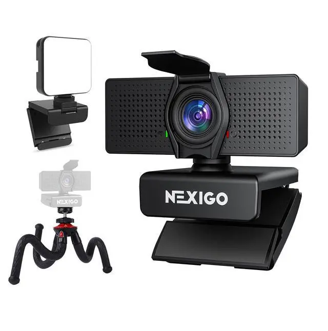 Main image of NexiGo 4K Business Webcam Kit, N60 Pro UHD Web Cam with Autofocus, 1080p 60 fps, Noise-Canceling Mics, Video Conference Light, Flexible Tripod Stand, for Switch 2/Zoom/Teams/Google Meet