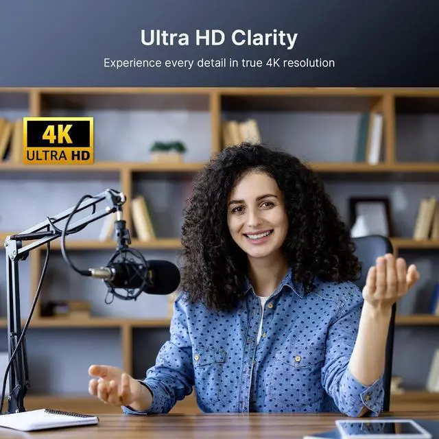 Alt view image 2 of 7 - NexiGo 4K Business Webcam Kit, N60 Pro UHD Web Cam with Autofocus, 1080p 60 fps, Noise-Canceling Mics, Video Conference Light, Flexible Tripod Stand, for Switch 2/Zoom/Teams/Google Meet