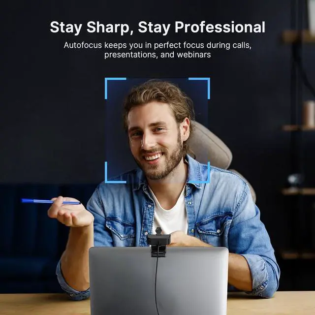 Alt view image 5 of 7 - NexiGo 4K Business Webcam Kit, N60 Pro UHD Web Cam with Autofocus, 1080p 60 fps, Noise-Canceling Mics, Video Conference Light, Flexible Tripod Stand, for Switch 2/Zoom/Teams/Google Meet