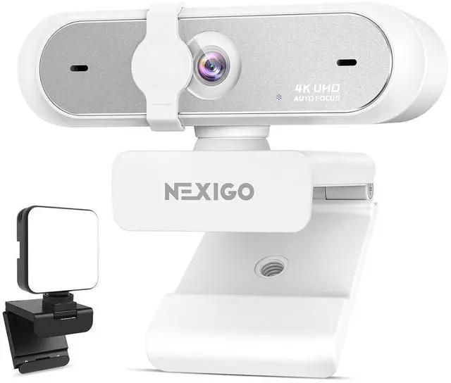 Main image of NexiGo 4K UHD Webcam Kit, N660P Pro Web Cam with Distortion-Free Lens, 1080p 60 fps Autofocus, 3DNR, Noise-Canceling Mics, Video Conference Light, for Gaming/Live Streaming/PC/Mac/Switch 2, White