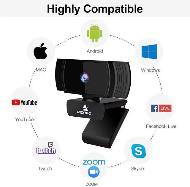 Alt view image 4 of 7 - NexiGo 1080P Autofocus Webcam Kits, N930AF FHD USB Web Camera with Privacy Cover, Upgraded Video Conference Lighting, Extendable Tripod Stand, for Zoom/Skype/Teams