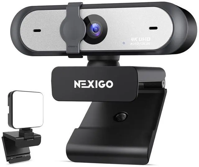 Main image of NexiGo 4K UHD Webcam Kit, N660P Pro Web Cam with Distortion-Free Lens, 1080p 60 fps Autofocus, 3DNR, Noise-Canceling Mics, Video Conference Light, for Gaming/Live Streaming/PC/Mac/Switch 2, Black