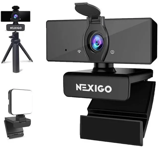 Main image of NexiGo 1080P Webcam Kits, N660 FHD USB Web Camera with Privacy Cover, Upgraded Video Conference Lighting, Extendable Tripod Stand, for Zoom/Skype/Teams