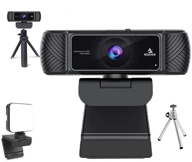 Main image of NexiGo 60FPS 1080P Webcam Kits, N680P FHD USB Web Camera with Software Control and Privacy Cover, Upgraded Video Conference Lighting, Extendable Tripod Stand, for Zoom/Skype/Teams