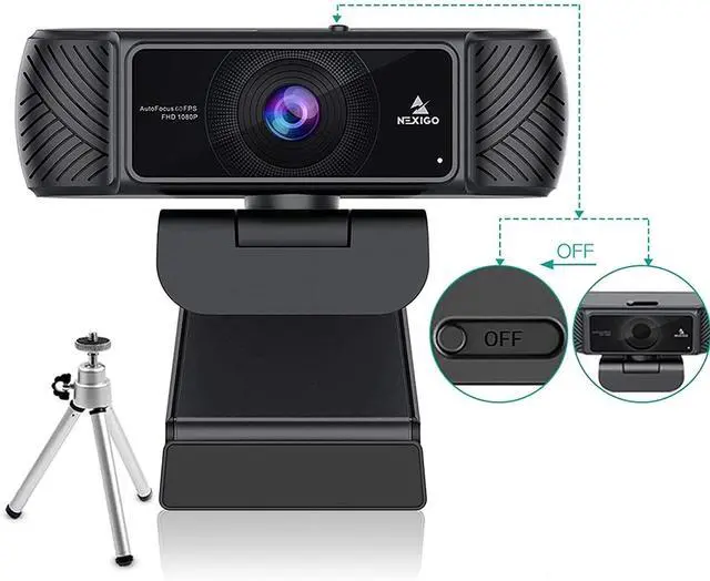 Alt view image 2 of 7 - NexiGo 60FPS 1080P Webcam Kits, N680P FHD USB Web Camera with Software Control and Privacy Cover, Upgraded Video Conference Lighting, Extendable Tripod Stand, for Zoom/Skype/Teams