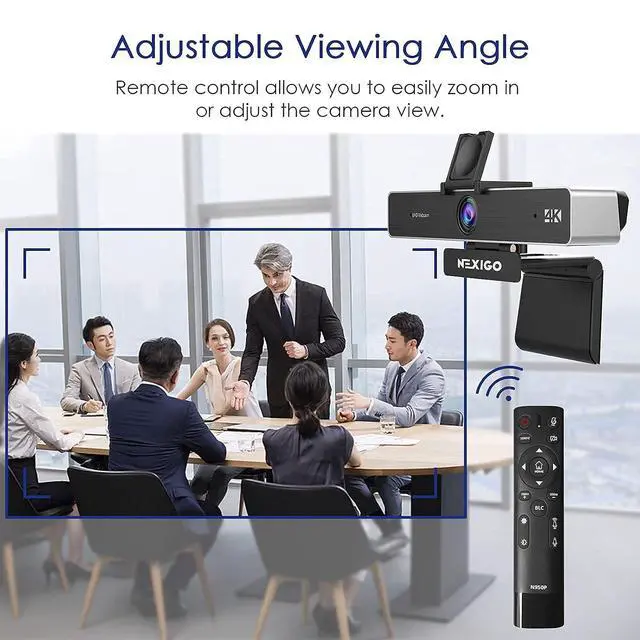 Alt view image 3 of 7 - NexiGo 4K Zoomable Webcam Kits, N950P UHD 2160P Webcam with Remote, Sony Starvis Sensor, 5X Digital Zoom, Flexible Camera Tripod Stand, for Zoom/Skype/Teams, MAC PC