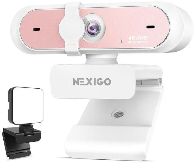 Main image of NexiGo 4K UHD Webcam Kit, N660P Pro Web Cam with Distortion-Free Lens, 1080p 60 fps Autofocus, 3DNR, Noise-Canceling Mics, Video Conference Light, for Gaming/Live Streaming/PC/Mac/Switch 2, Pink