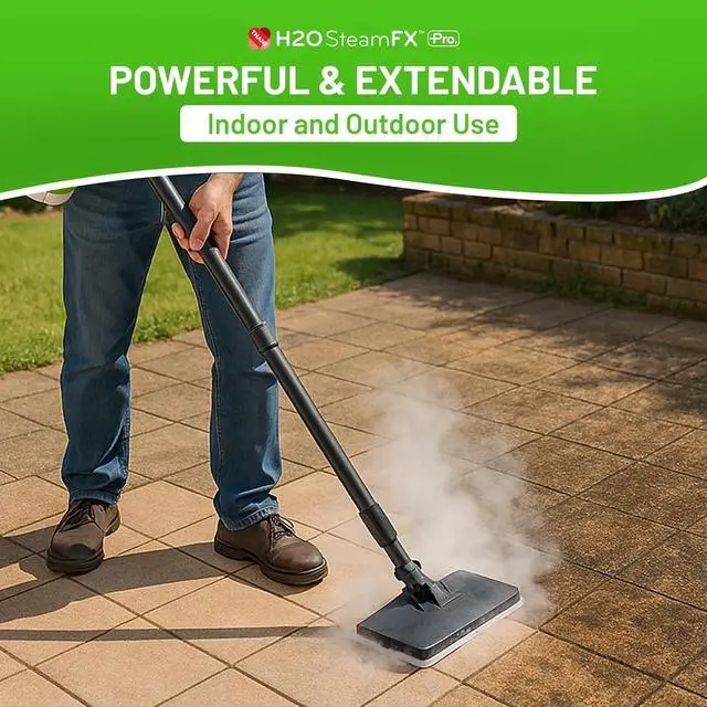 Alt view image 2 of 7 - H2O Steam FX Pro Handheld Steam Cleaner | 5-in-1 Spot Cleaner & Floor Mop | Includes Extension Bars, Window & Garment Tools | Grout, Glass & Sealed Floors