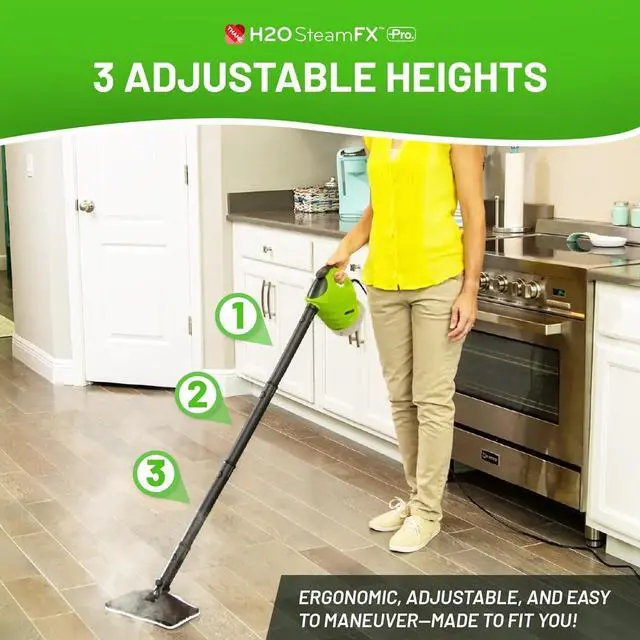 Alt view image 7 of 7 - H2O Steam FX Pro Handheld Steam Cleaner | 5-in-1 Spot Cleaner & Floor Mop | Includes Extension Bars, Window & Garment Tools | Grout, Glass & Sealed Floors