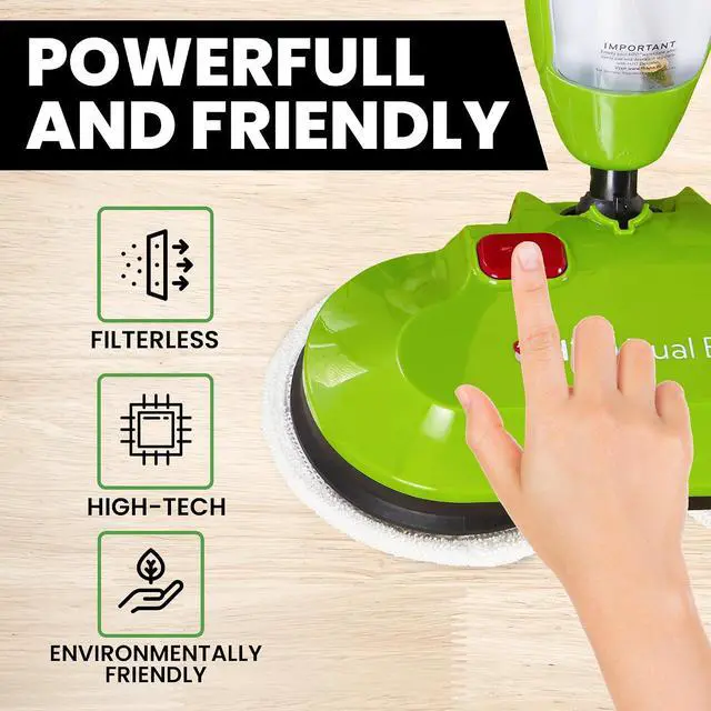Alt view image 2 of 6 - H2O MOP X5 Dual Buff Steam Mop Head Attachment - Great For Hardwood, Tile Floor Buffing, Cleaning and Steaming - Includes 2 Soft Scrub Washable Pads