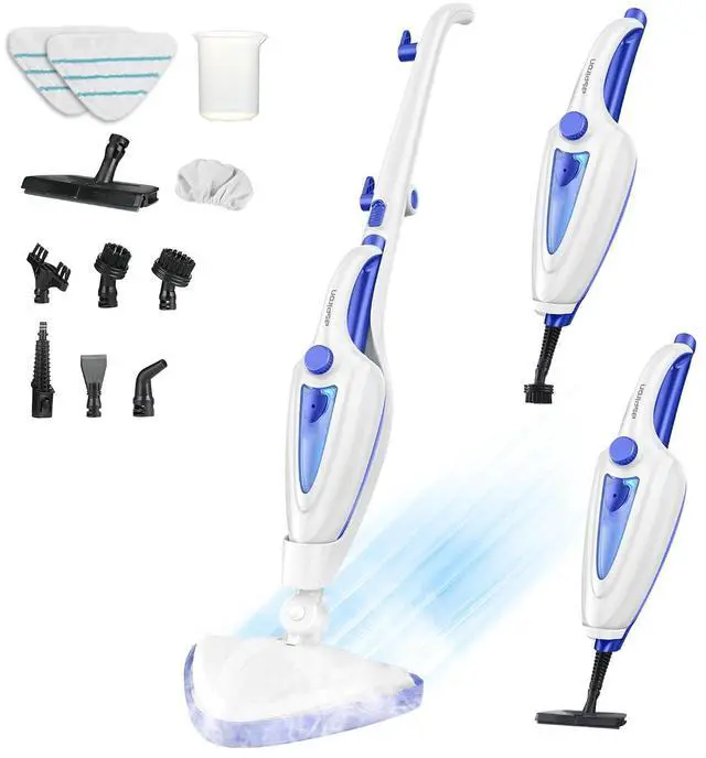 Main image of Aspiron 12-in-1 Steam Mop, Fast 15-Sec Heat-Up, 1500W Detachable Handheld Steam Cleaner with 2 Dirt Grip Pads, Removes 99.99% Stubborn Stains for Hardwood Floors, Windows, Tiles, Furniture, Sapphire