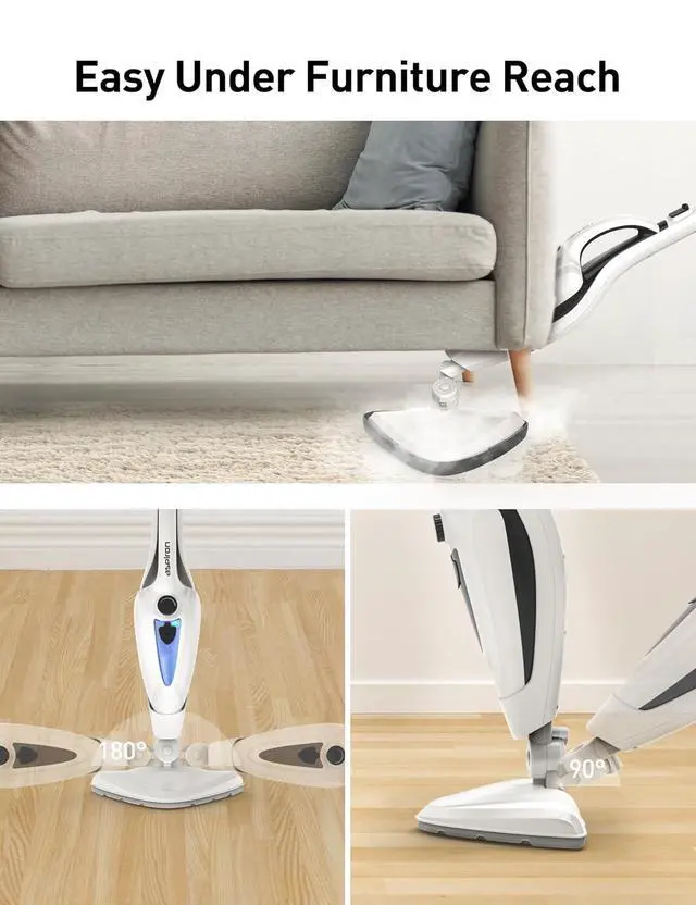 Alt view image 7 of 7 - Aspiron 12-in-1 Steam Mop, Fast 15-Sec Heat-Up, 1500W Detachable Handheld Steam Cleaner with 2 Dirt Grip Pads, Removes 99.99% Stubborn Stains for Hardwood Floors, Windows, Tiles, Furniture, Black