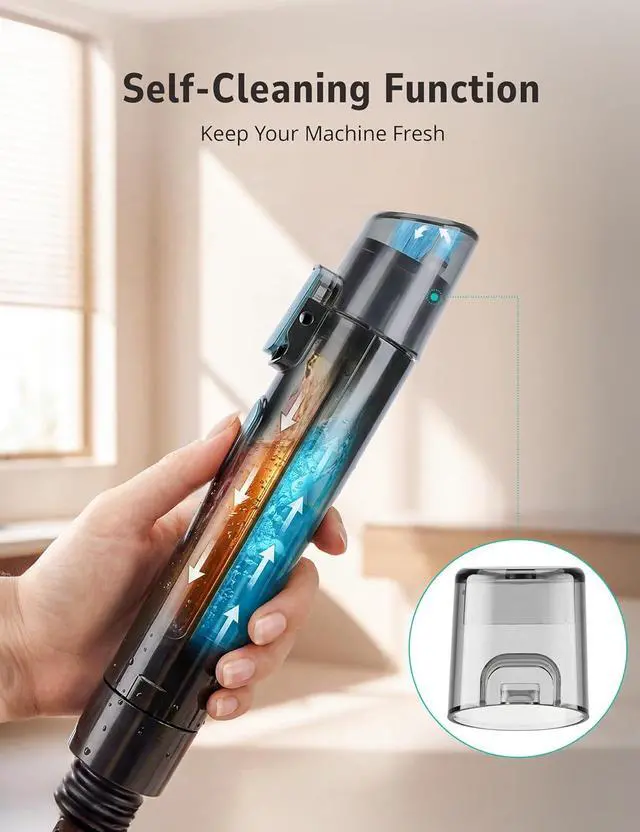 Alt view image 7 of 7 - Aspiron Carpet Cleaner,Fast Heating Steamer,Carpet Cleaner Machine for Home,Hot/Cold Water & Steam Wash,Spot Cleaning,20Kpa Powerful Suction,300ML Cleaning Solution,for Upholstery,Sofa,Pet Stain,Car