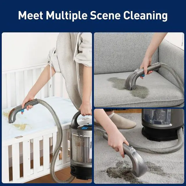 Alt view image 6 of 7 - Aspiron Portable Carpet & Upholstery Cleaner, 20KPa Strong Suction | Deep Stain Removal, Wide Cleaning Range, 56.8Oz Large Water Tank, Compact Design for Carpet, Sofa, Car, Mattress, Cushion