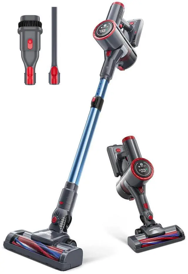Main image of Aspiron Cordless Vacuum Cleaner,550W/55KPA Stick Vacuum Cleaner for Home, LED Touch Display Screen, 2 Charging Ways,Anti-Tangle Design,2 HEPA Filters, LED Headlight,for Hard Floors,Carpets,Sofa,Car