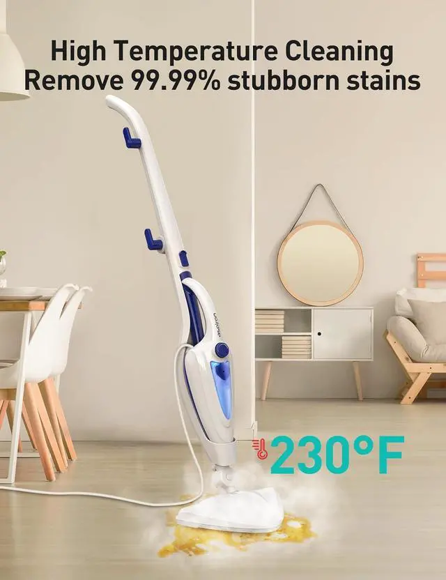 Alt view image 3 of 7 - Aspiron 12-in-1 Steam Mop, 1500W Detachable Handheld Steam Cleaner | Fast 15s Heat-Up, 2 Dirt Grip Pads, Removes 99.99% Stubborn Stains for Hardwood Floors, Windows, Tiles, Furniture, Aquamarine