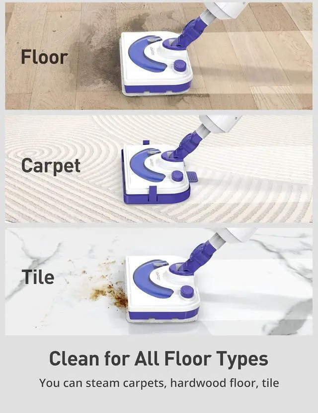 Alt view image 7 of 7 - Aspiron Professional Steam Mop Cleaner, 1300W Floor Steamer | Detergent Chamber, 25S Heat Up
