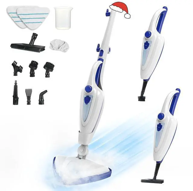 Main image of Aspiron 12-in-1 Steam Mop, 1500W Detachable Handheld Steam Cleaner | Fast 15s Heat-Up, 2 Dirt Grip Pads, Removes 99.99% Stubborn Stains for Hardwood Floors, Windows, Tiles, Furniture, Aquamarine