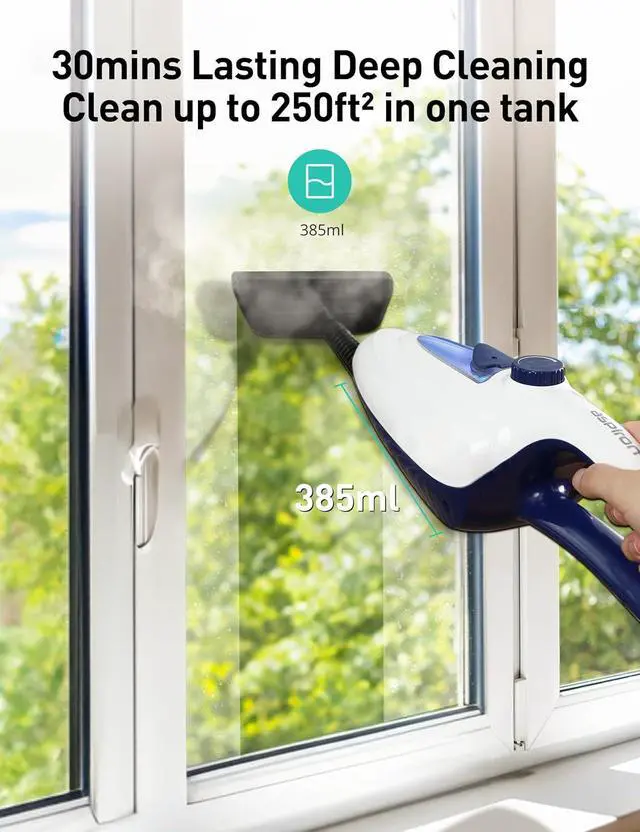 Alt view image 4 of 7 - Aspiron 12-in-1 Steam Mop, 1500W Detachable Handheld Steam Cleaner | Fast 15s Heat-Up, 2 Dirt Grip Pads, Removes 99.99% Stubborn Stains for Hardwood Floors, Windows, Tiles, Furniture, Aquamarine