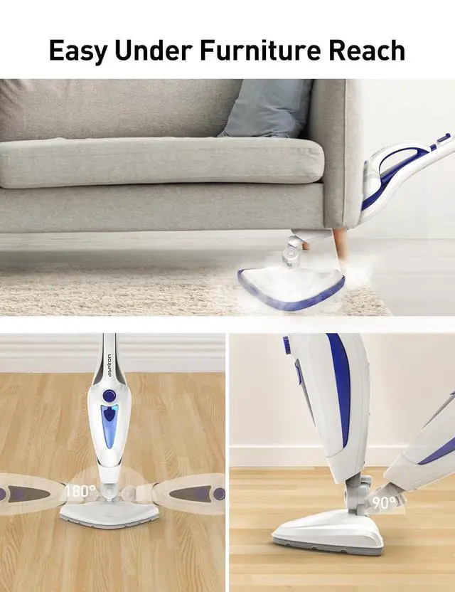 Alt view image 7 of 7 - Aspiron 12-in-1 Steam Mop, 1500W Detachable Handheld Steam Cleaner | Fast 15s Heat-Up, 2 Dirt Grip Pads, Removes 99.99% Stubborn Stains for Hardwood Floors, Windows, Tiles, Furniture, Aquamarine