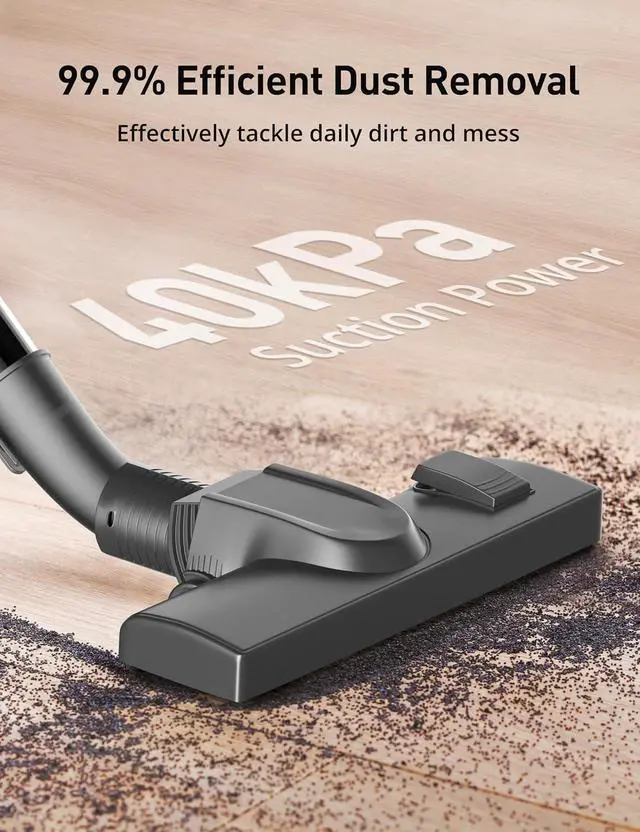 Alt view image 4 of 7 - Aspiron Canister Vacuum, 1600W/40Kpa Canister Bagged Vacuum,4QT Dust Bag, H13 HEPA Filter, 5 Tools, Pet-Friendly,Variable Power Control,for Carpets, Hardwood Floors, Stairs, Pet Hair, Household,Car