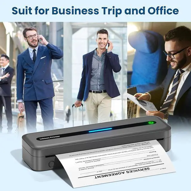 Alt view image 2 of 7 - Portable Printer Wireless for Travel, Wireless Portable Printers, Thermal Printer for Laptop & Phone Compatible with Travel, Business, Support 8.5 x 11 Letter & A4 Thermal Paper