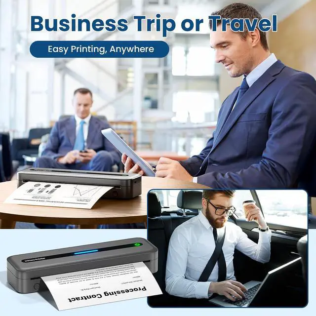 Alt view image 4 of 7 - Portable Printer Wireless for Travel, Wireless Portable Printers, Thermal Printer for Laptop & Phone Compatible with Travel, Business, Support 8.5 x 11 Letter & A4 Thermal Paper